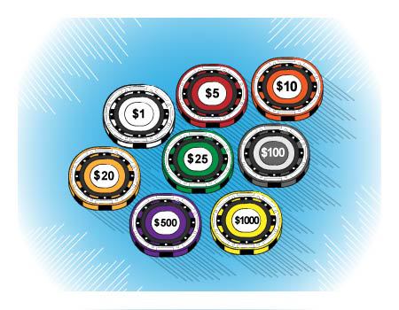 Werte von Pokerchips in Turnieren und Cash-Games